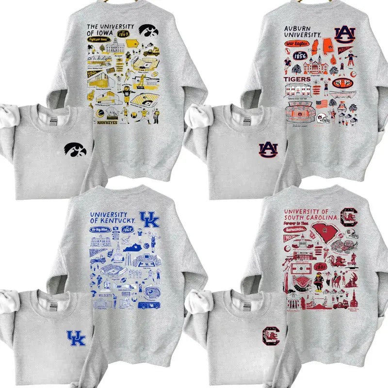 All Team Football Sketched Artwork Graphic Sweatshirt, Football Thowback Vintage All Team For Fans, Gift For Fan vintage ...