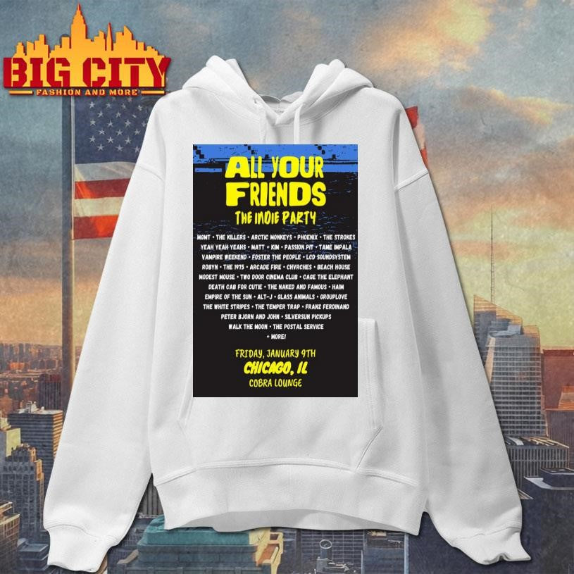 All Your Friends Chicago, IL January 9 2026 Concert Poster Shirt