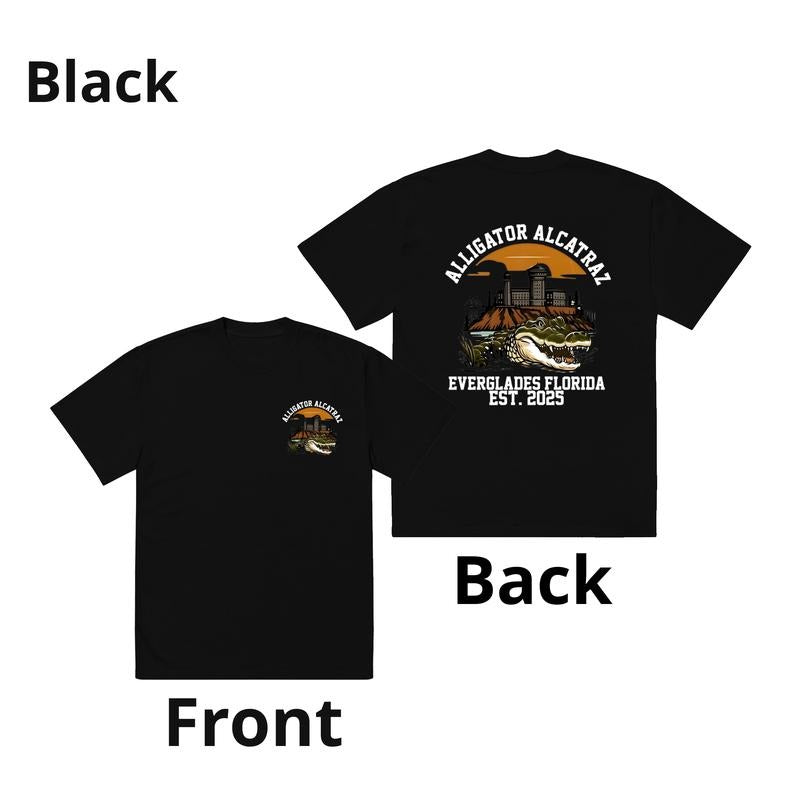 Alligator Alcatraz Florida Everglades Funny T-Shirt For Men and Women, Funny Florida Gift, Shirt Casual Cotton Top...