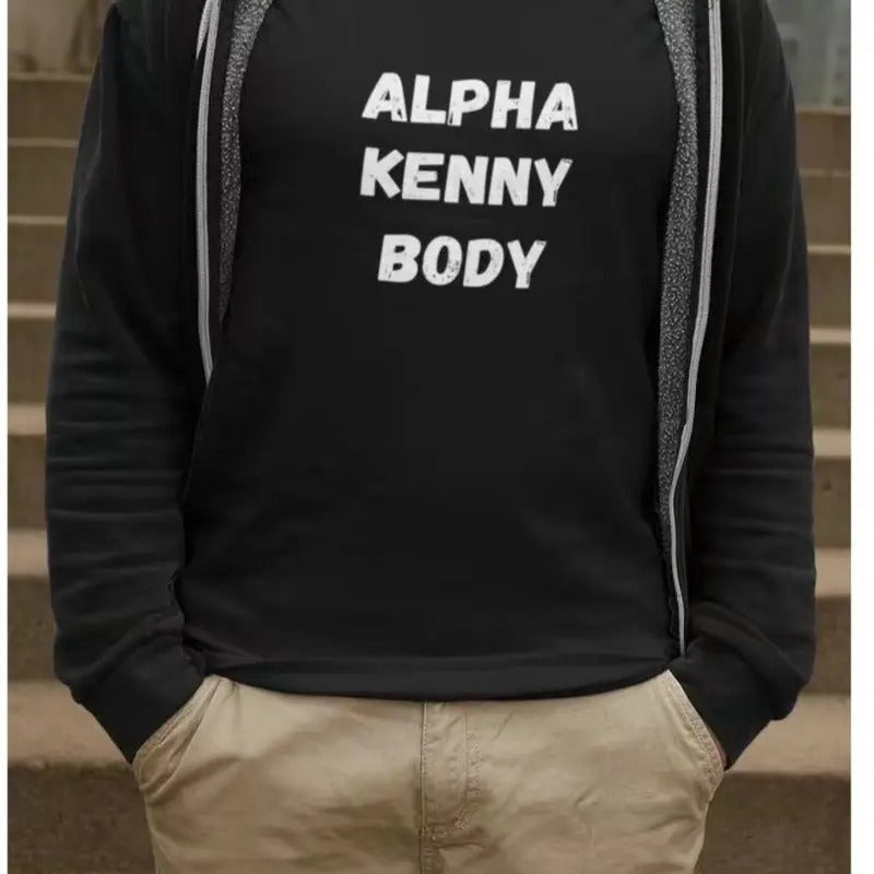 Alpha Kenny Body T-Shirt for Men Soft 100% Cotton Long Sleeve Classic Fit Breathable Unisex Top for Everyday Wear Casual...
