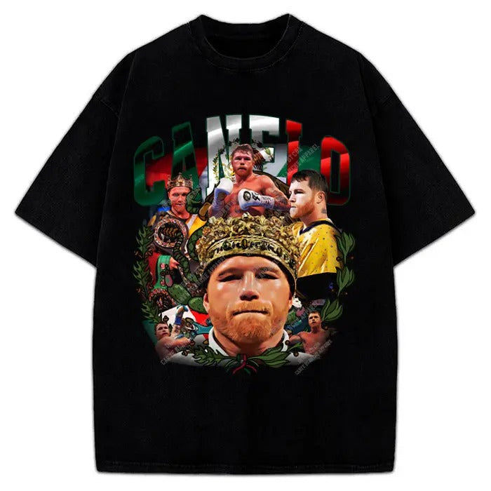 Alvarez Saul Mexico King Goat Boxing Vintage Style Graphic Design T-Shirt Crewneck Cotton Hoodie, Sweatshirt | PureTeeCo.com