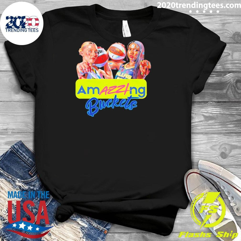 Amazzing Buckets Paige Bueckers And Azzi Fudd Wnba Dallas Wings Vintage Shirt