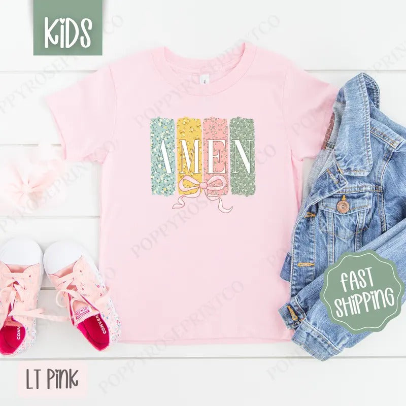 Amen 1 Kids Shirt - Easter Children's Tshirt - Cute Youth Tee Gildan Hoodie, Sweatshirt | PureTeeCo.com