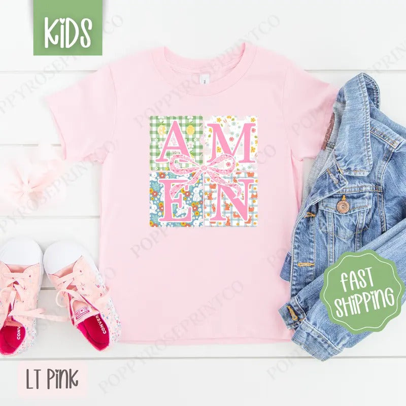 Amen 2 Kids Shirt - Easter Children's Tshirt - Cute Youth Tee Gildan Hoodie, Sweatshirt | PureTeeCo.com
