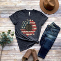 America Sunflower Shirt, USA Flag Flower T Shirt, Gift For American, 4th Of July Flag Graphic T-Shirt, Freedom TShirt,...