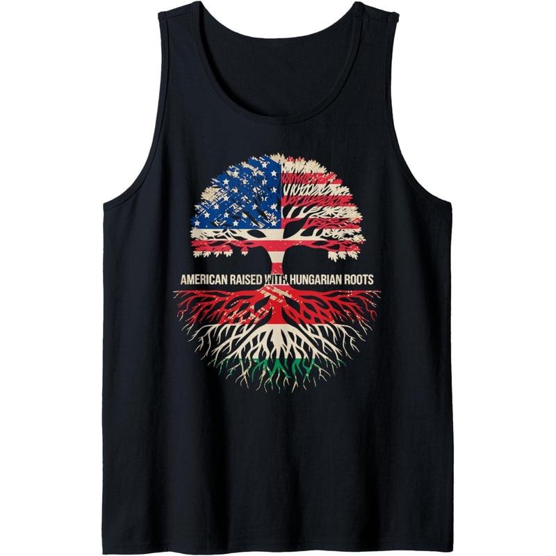 America and Hungary Country Flag Roots Hungarian American Tank Top made in USA T-Shirts, Hoodie, Sweatshirt | PureTeeCo.com