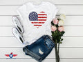 American Flag Heart Shirt, Patriotic Shirt, 4th of July Shirt, Family Matching Shirt, Fourth of July Gift, USA Flag...