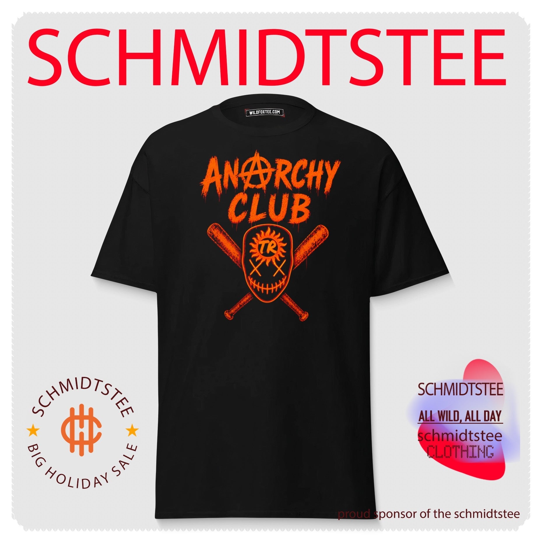 Anarchy Club masked face graphic shirt
