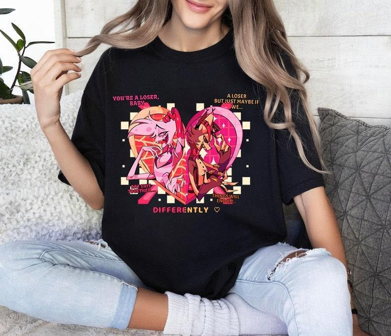 Angel & Husk Loser Baby T-shirt, Angel Dust Hazbin Hotel, Husk Hazbin Hotel Shirt