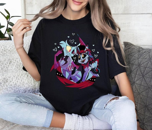 Angle Dust and Husk Hazbin Hotel Shirt, Huskerdust Hazbin Hotel Cartoon