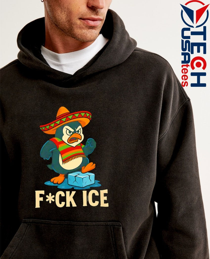Angry Penguin Mexican fck ICE shirt