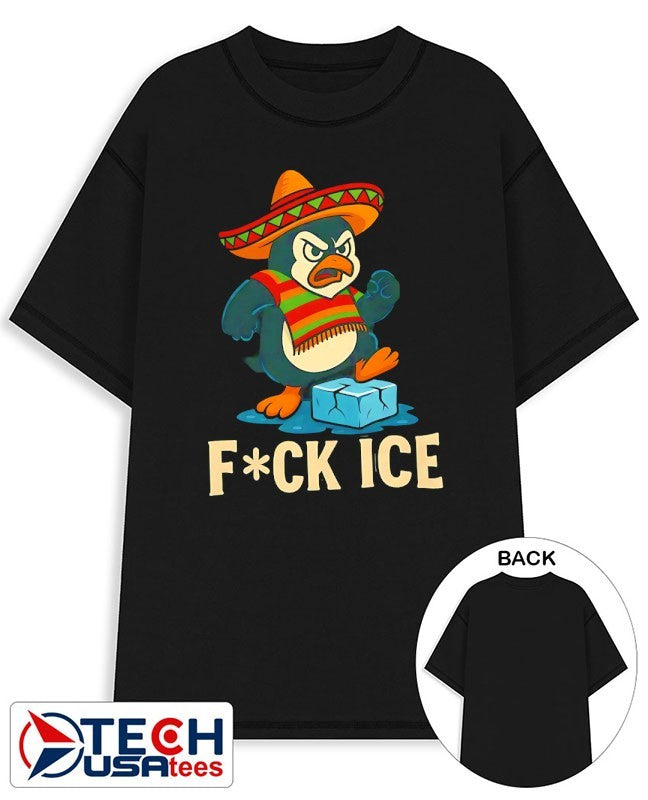 Angry Penguin Mexican fck ICE shirt