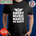 Angry music makes me happy wing microphone shirt