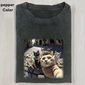 Animal Cat Graphic T-Shirt, CAT SELFIE T-SHIRT, Retro Funny Vintage Tee, Meme Cringe Dumb Shirt, FUNNY CUTE shirts for...