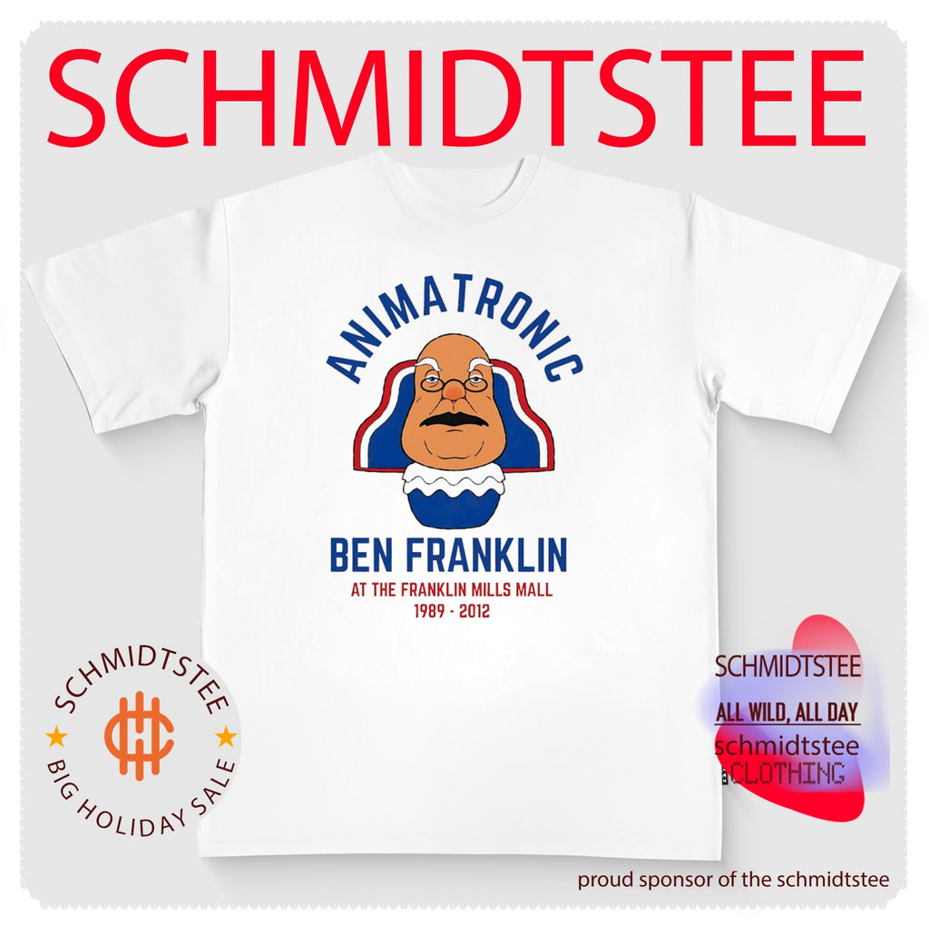 Animatronic Ben Franklin At The Franklin Mills Mall 1989 2012 Philadelphia Phillies shirt