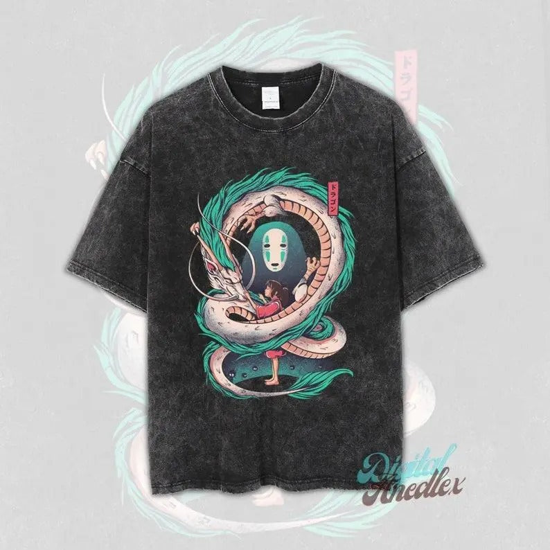 Anime Japanese Shirt, Vintage Anime Dyenomite Mineral Wash Shirt, Anime Shirt, Manga Shirt, Retro and Vintage Style, Gift...