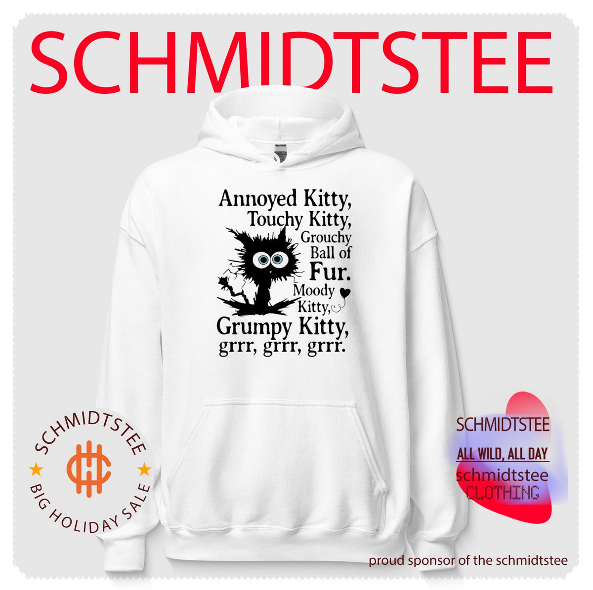 Annoyed Kitty Touchy Kitty Grouchy Ball of Fur Moody Kitty Grumpy Kitty shirt