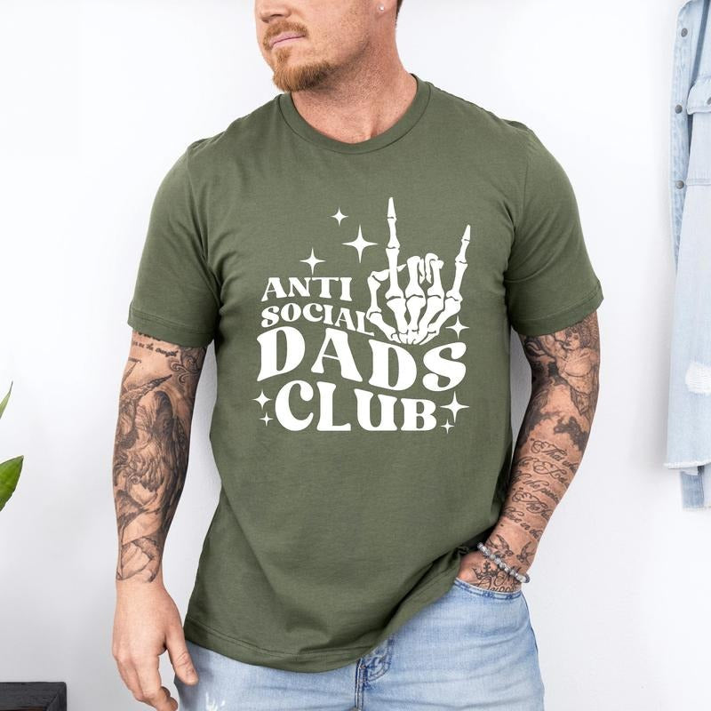 Anti Social Dads Club Shirt, Cool Dad Shirt, Father's Day T Shirt, Gift For Dad, Dad Birthday Gift, Skeleton Hand...