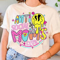 Anti Social Moms Club Shirt, Funny Mother Quote Tee, Retro Checkered Mama Coquette Bow T-Shirt, Sarcastic Mom, Mother's...