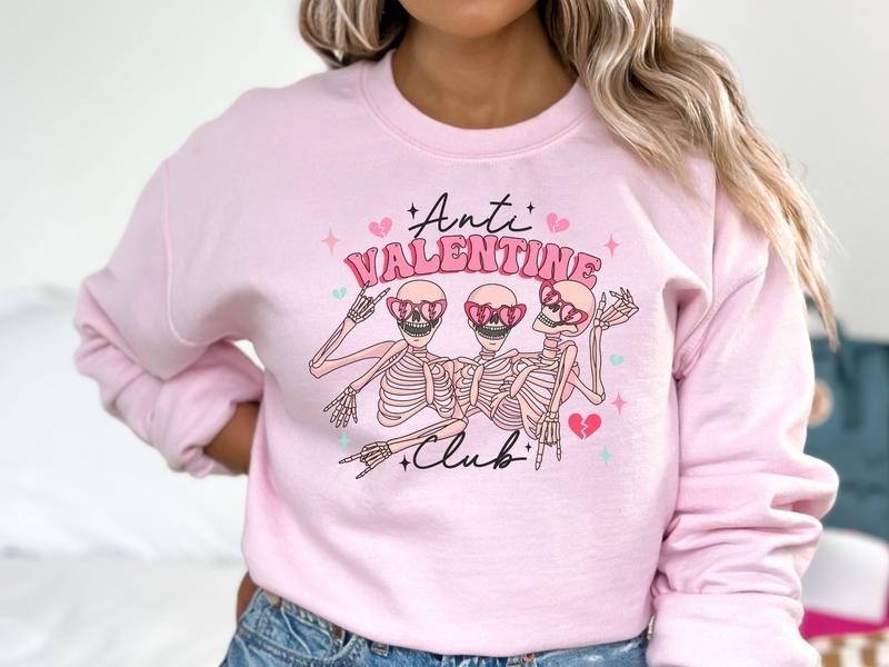 Anti Valentine Club Women's Tops & Sweatshirts T-Shirts, Hoodie | PureTeeCo.com