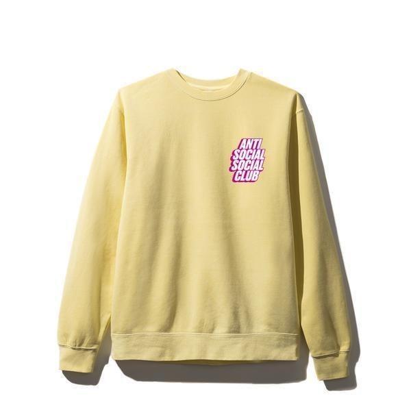 Antisocial Social Club Blocked Yellow Crewneck ASSW423 Men's Size M-XL T-Shirts, Hoodie, Sweatshirt | PureTeeCo.com