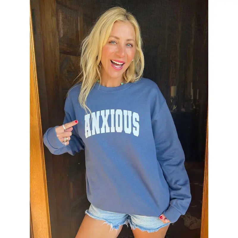 Anxious Denim Sweatshirt T-Shirts, Hoodie | PureTeeCo.com