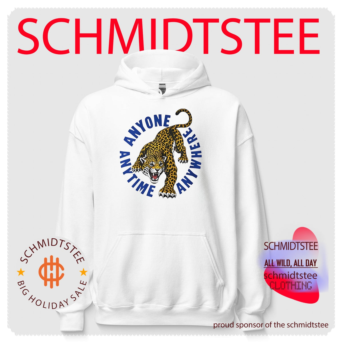 Anyone anywhere anytime tiger shirt