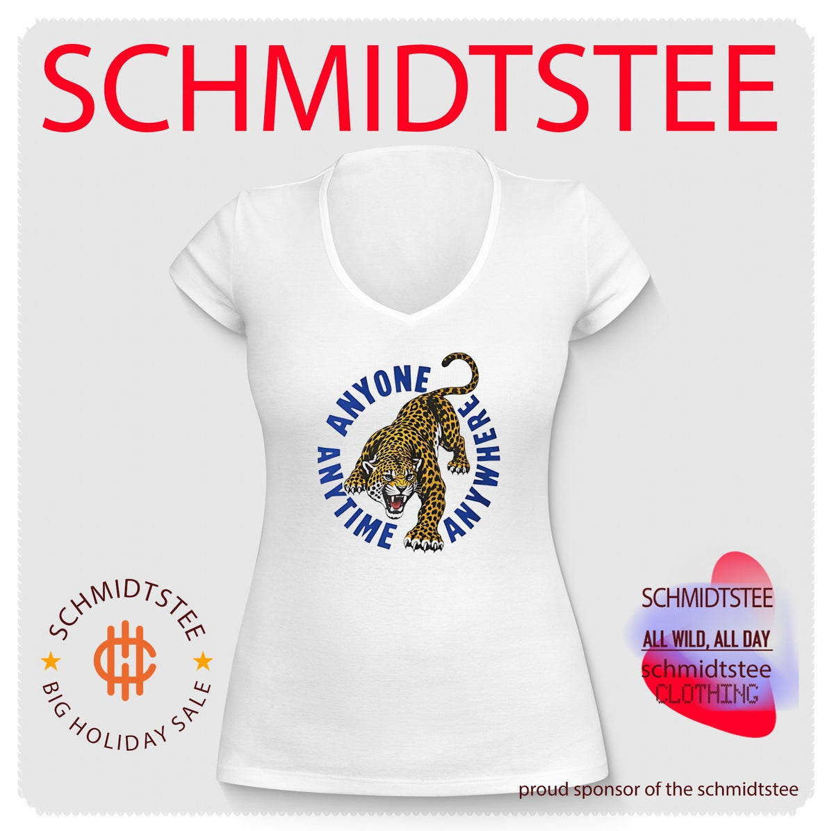 Anyone anywhere anytime tiger shirt