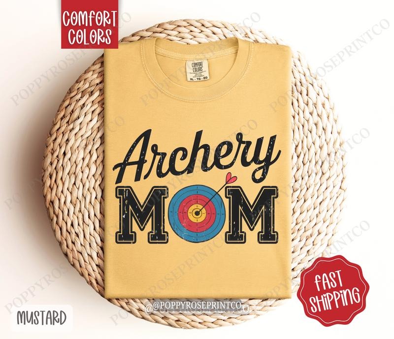Archery Mom Comfort Colors, Sports Mom Tee, Cute Mom Women's Tshirt Hoodie, Sweatshirt | PureTeeCo.com