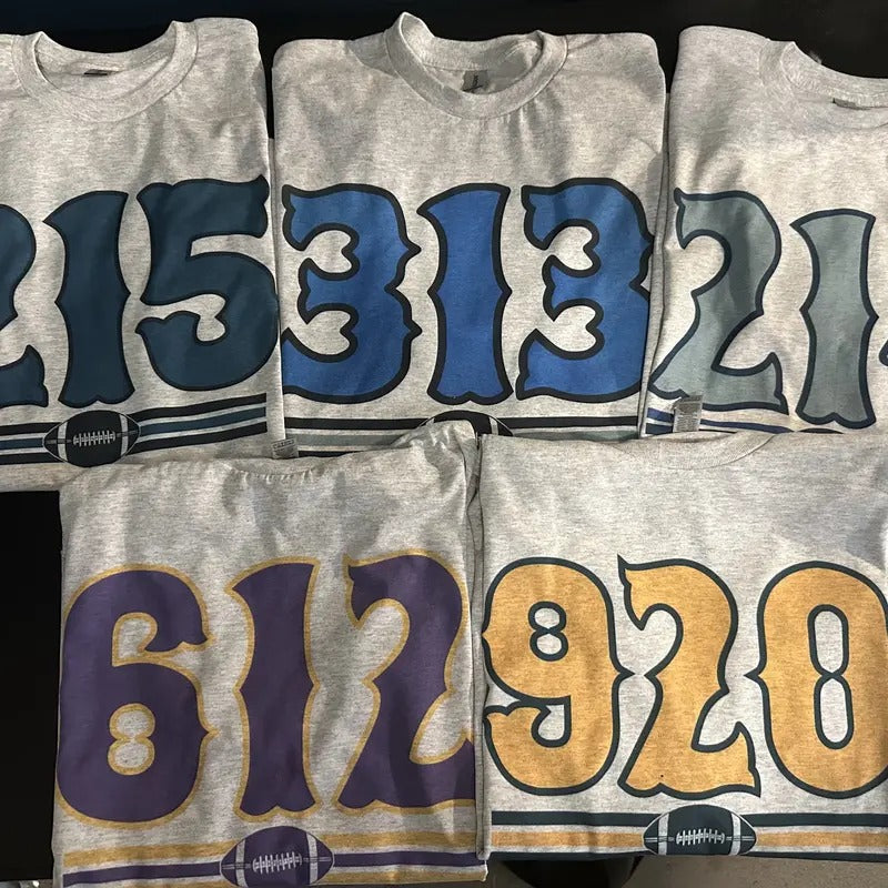 Area Code Football T Shirt Hoodie, Sweatshirt | PureTeeCo.com