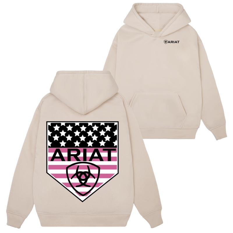 Ariat USA Sweatshirt Hoodie Tshirt- American flag and Ariat logo design, warm and comfortable for all activities. Unisex....