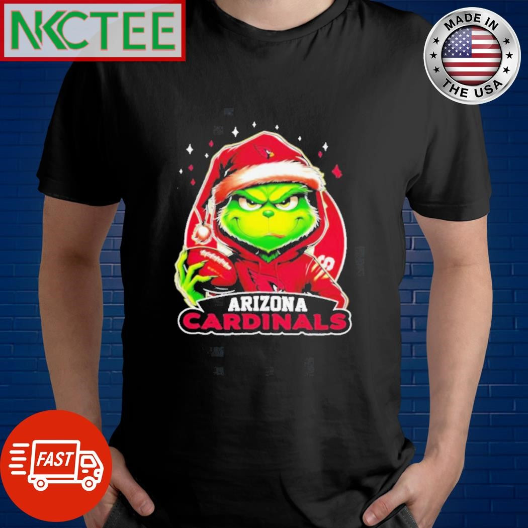 Arizona Cardinals Grinch wearing Santa hat Christmas 2024 shirt