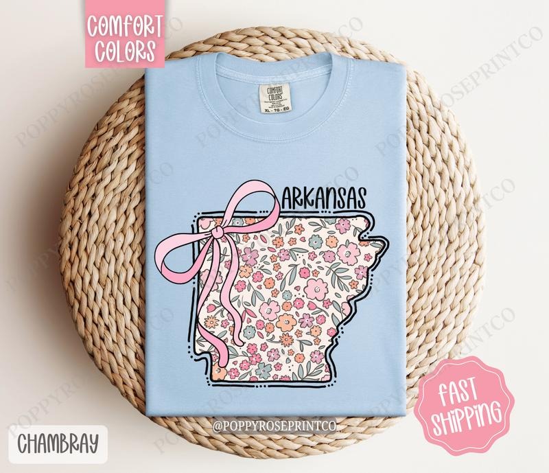 Arkansas Comfort Colors State Tshirt, Cute Arkansas Shirt, Arkansas Tshirt, Arkansas Shirt Hoodie, Sweatshirt | PureTeeCo.com