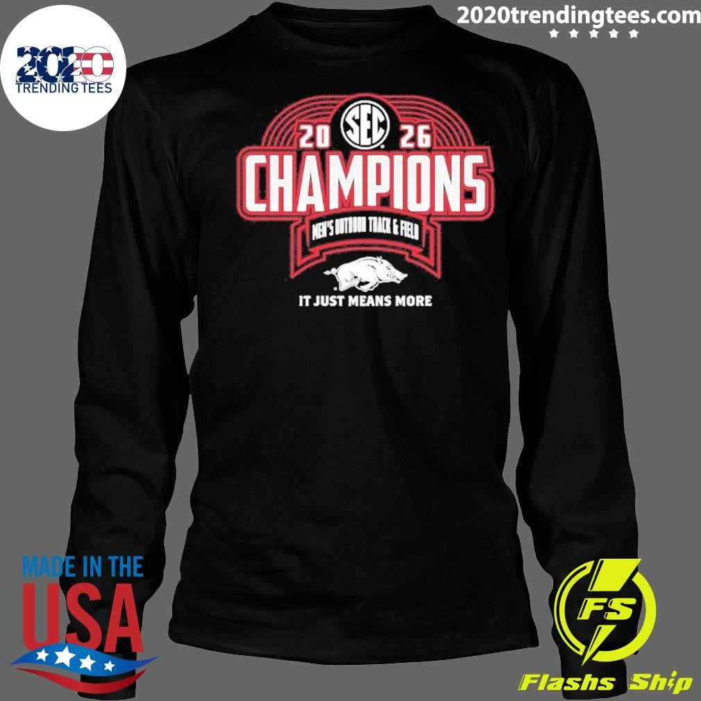 Arkansas Razorbacks 2026 Sec Men’s Outdoor Track & Field Champions Shirt