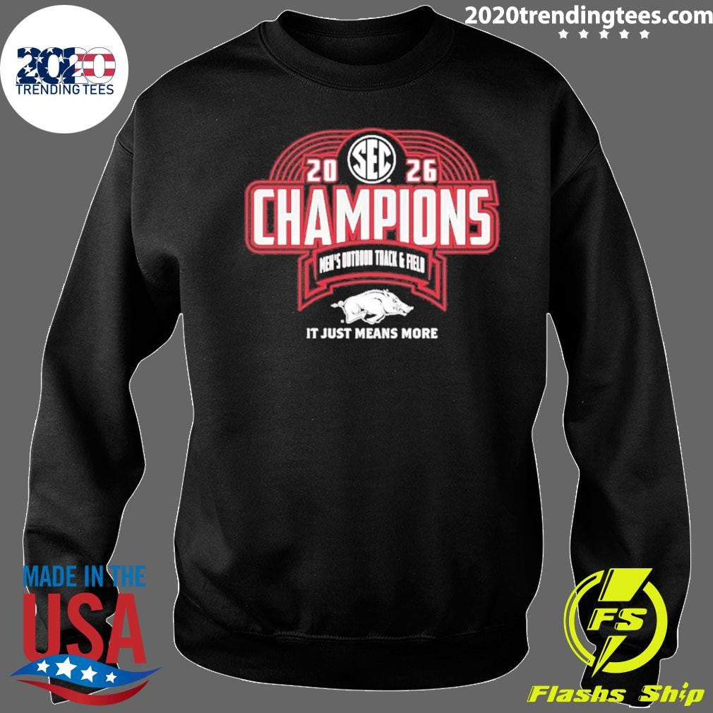 Arkansas Razorbacks 2026 Sec Men’s Outdoor Track & Field Champions Shirt