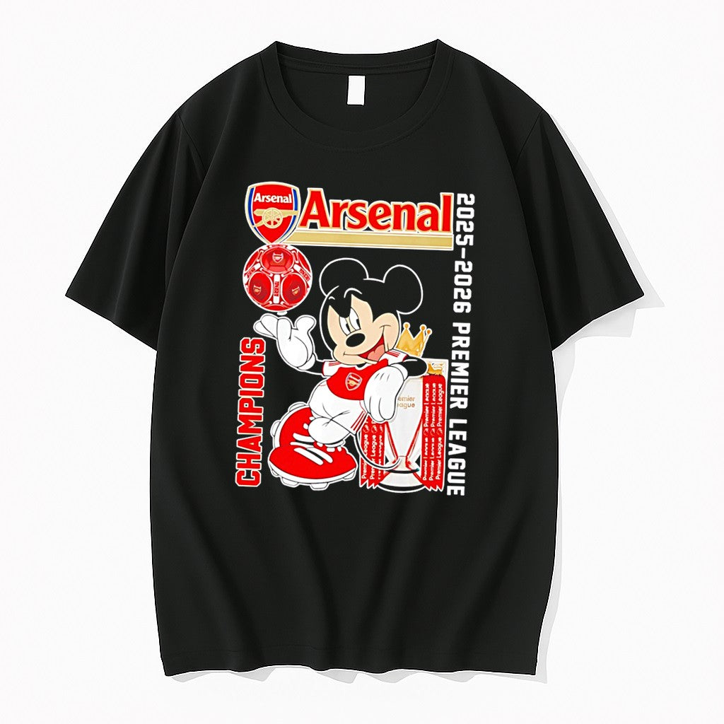 Arsenal 2025 2026 Premier League Champions Mickey Tee Tshirts Sweater
