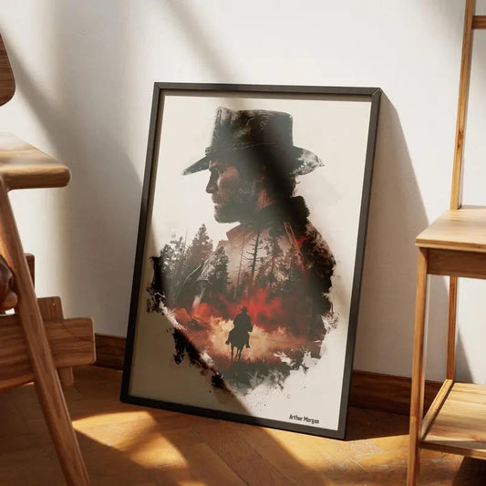 Arthur Morgan Portrait Red De*d Redemption 2 Wall Art Poster, Wall-Art, Game Lovers Wall Print Collection Art, Gaming Character Print, Home Decor