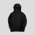 Ascend Mockneck Hoodie - Black, Men's Thermal Pullover with Smooth Fleece Finish T-Shirts, Sweatshirt | PureTeeCo.com