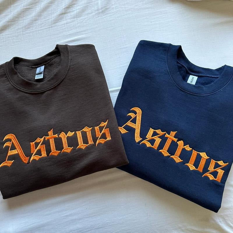 Astros Embroidered Sweatshirt, Baseball Sweatshirt T-Shirts, Hoodie | PureTeeCo.com