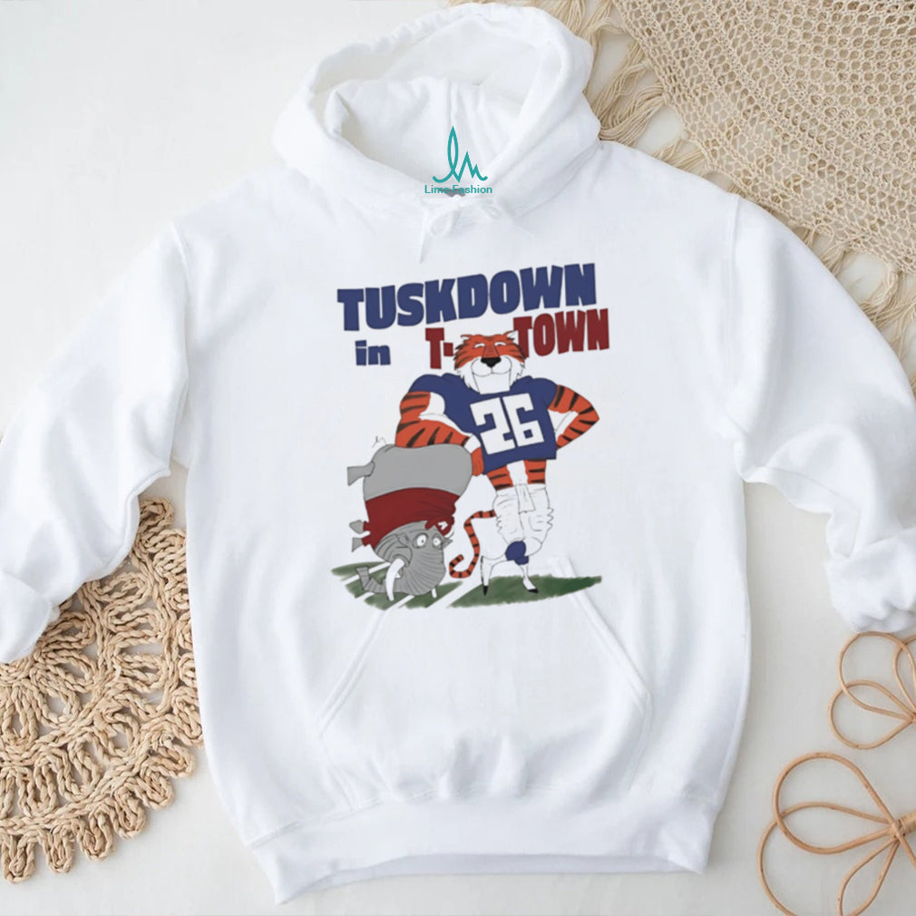 Auburn Tiger mascot Tuskdown in T Town graphic shirt