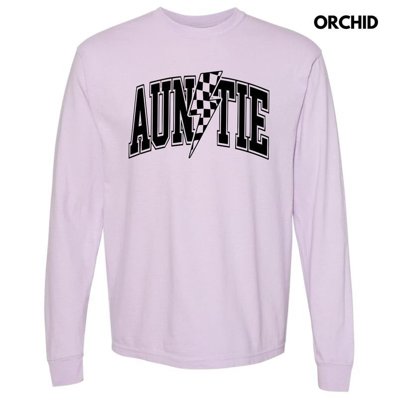 Auntie Lightning Bolt Long Sleeve Comfort Colors T-Shirt 'NLB' Hoodie, Sweatshirt | PureTeeCo.com