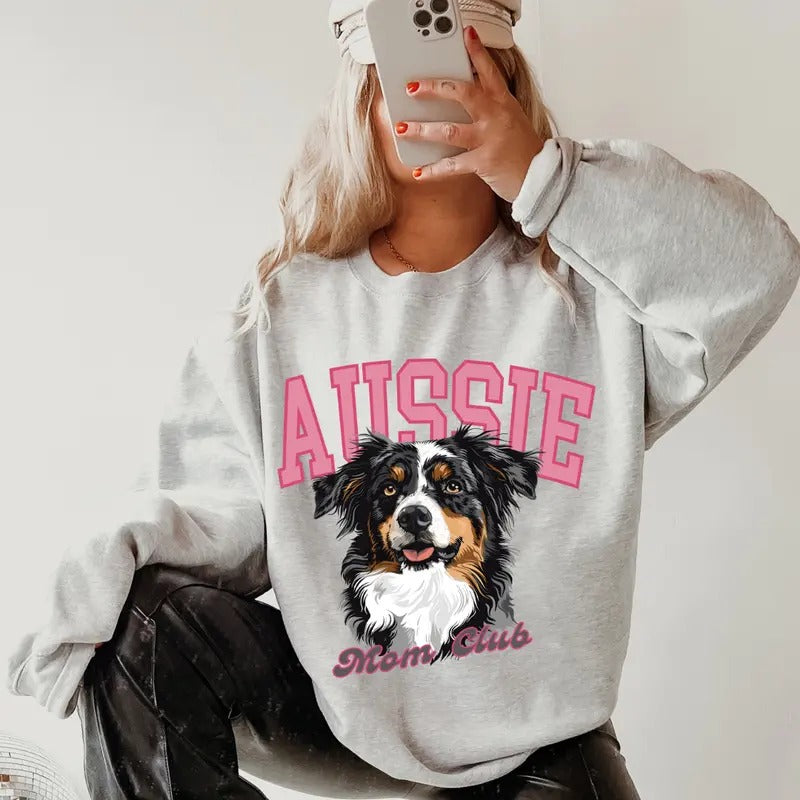 Aussie Mom Club Sweatshirt ~ Sweatshirt Unisex Apparel Relaxed Fit Printed in the USA Clothing Womenswear Casual and...