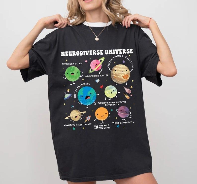 Autism Awareness Tshirt, Neurodiverse Universe Shirt, Sped Teacher Shirt, Space Neurodiversity T-Shirt, Special Education...