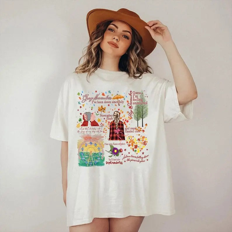 Autumn Falling Shirt | Autumn Leaves Falling Like Pieces tshirt | Cozy Fall-Inspired Sweater | Svviftiiee Gift for...