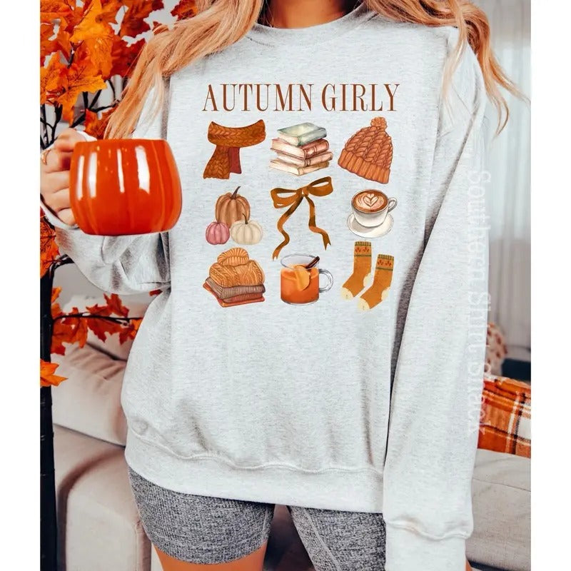 Autumn Girly Sweatshirt T-Shirts, Hoodie | PureTeeCo.com