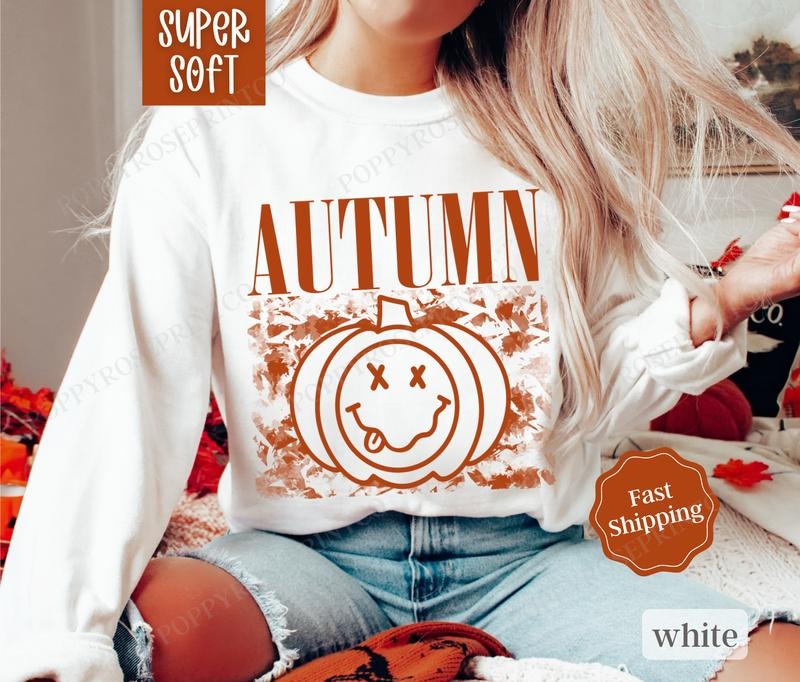 Autumn Sweatshirt, Retro Fall Crewneck, Womens Sweatshirt, Fall Sweater T-Shirts, Hoodie | PureTeeCo.com