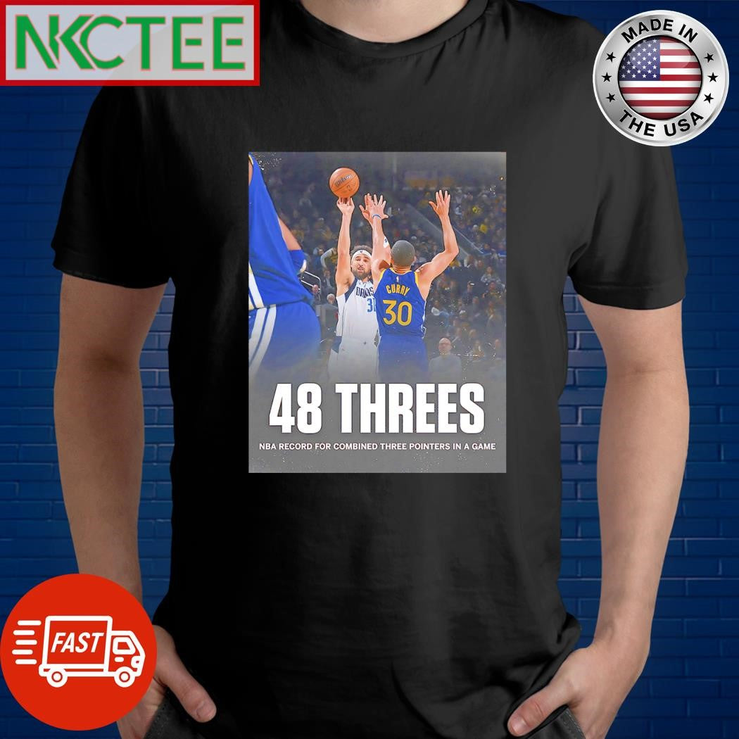 Awesome 48 threes NBA record for combined three pointers in a game Mavericks, Warriors Klay Thompson shirt
