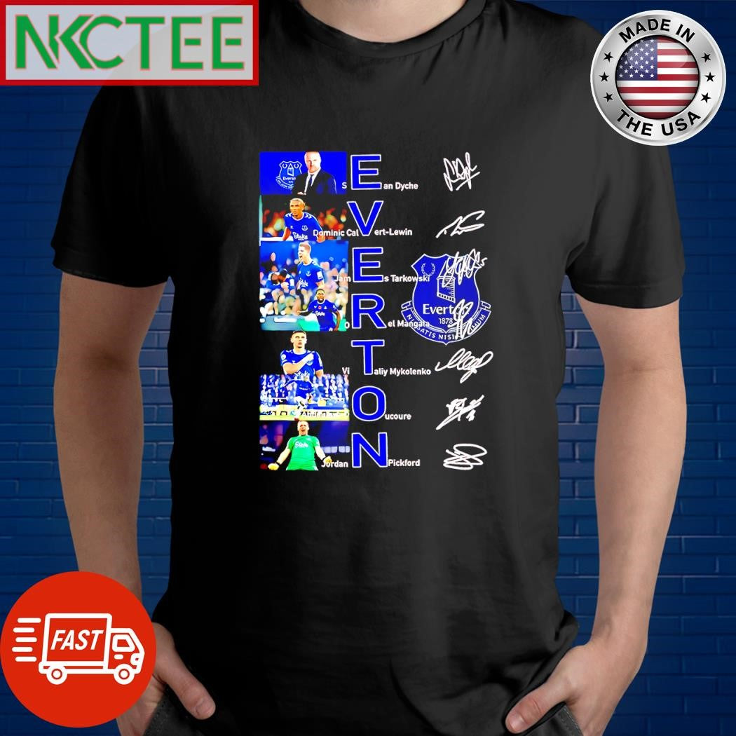 Awesome Everton F C player name and signatures graphic shirt