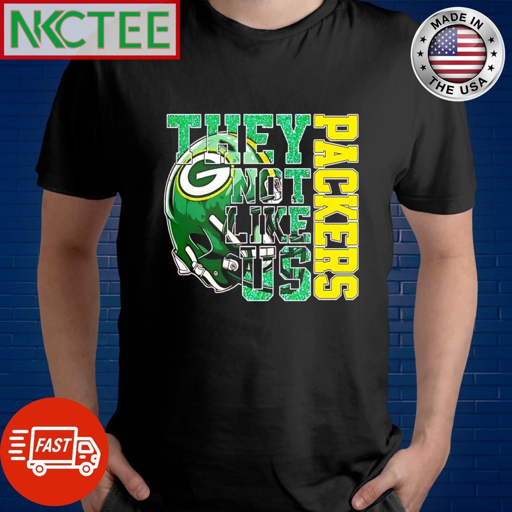 Awesome Green Bay Packers helmet they not like us shirt
