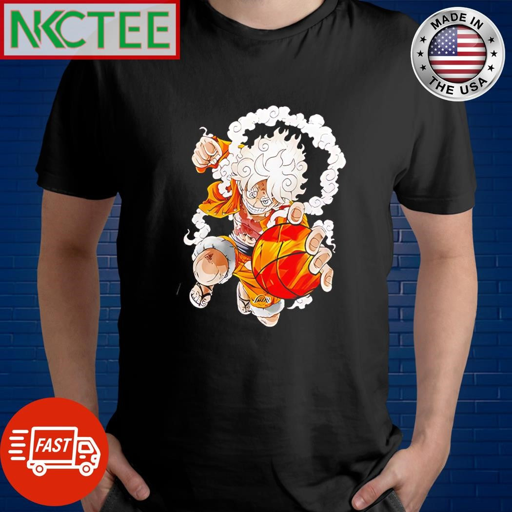 Awesome Luffy Gear 5 Collab Los Angeles Lakers paint shirt